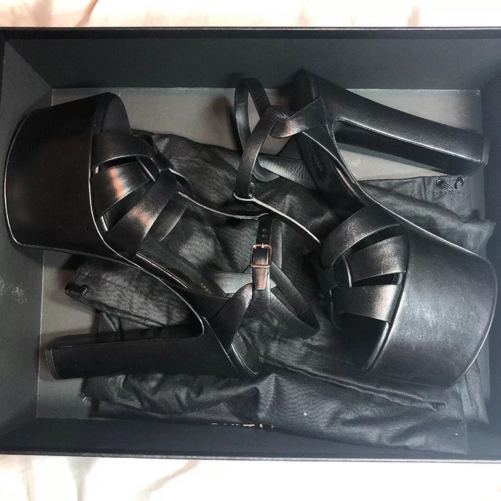 Saint Laurent Betty Tribute platform Black 38.5